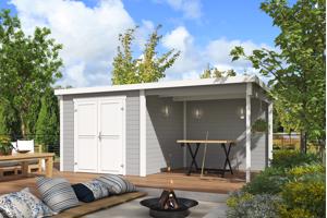 Blokhut met overkapping Lars 500x250 onbehandeld vuren