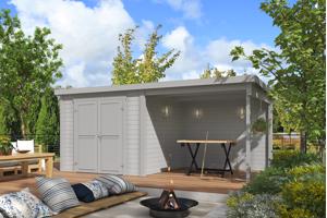 Blokhut met overkapping Lars 500x250 onbehandeld vuren