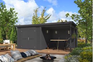 Blokhut met overkapping Lars 500x250 onbehandeld vuren