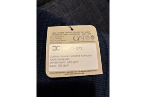 Blauw corduroy kussen nieuw 45 x 45 cm