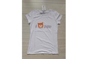 Glo-Story t-shirt I love you wit oranje XL