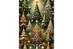 50x40cm Diamond Painting kerstbomen (vierkant) nr 1