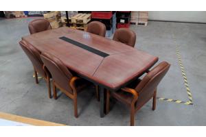 Luxe kantoor/vergaderruimte tafel met 6 stoelen