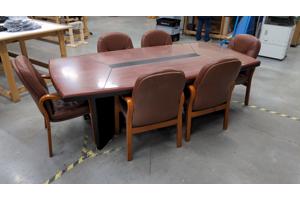 Luxe kantoor/vergaderruimte tafel met 6 stoelen