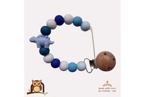 noekies Speenkoord Dino blauw lichtblauw nr 18
