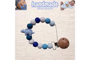 noekies Speenkoord Dino blauw lichtblauw nr 18