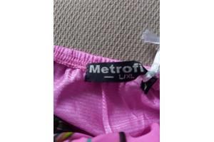 Metrofive offshoulder jurk voor over badkleding roze L/XL