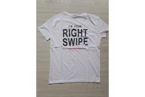 Glo-story - T-shirt - I am your right swipe - white L