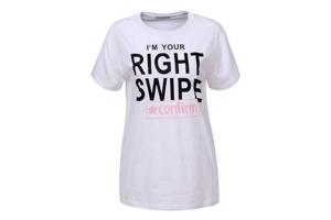 Glo-story - T-shirt - I am your right swipe - white L