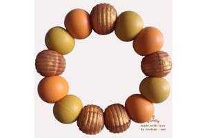 Noekies Handgemaakte Bijtring mosterdgeel goud - Nieuw!