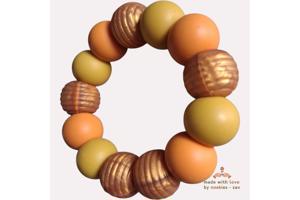 Noekies Handgemaakte Bijtring mosterdgeel goud - Nieuw!