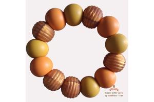 Noekies Handgemaakte Bijtring mosterdgeel goud - Nieuw!