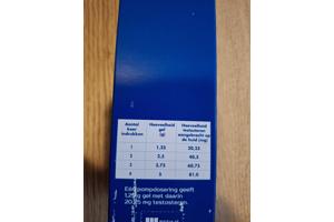 Androgel 1,25 grm afgifte per pompje en bevat 20,25 mg testo