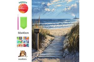 nr 27 Diamond painting strand 50x40cm (vierkant)