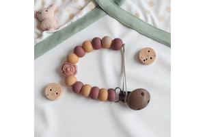 Speenkoord roos pasteloranje oudroze