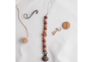 Speenkoord roos pasteloranje oudroze