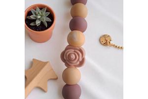 Speenkoord roos pasteloranje oudroze