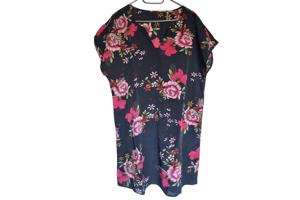 zomerjurk bloemen zwart roze M
