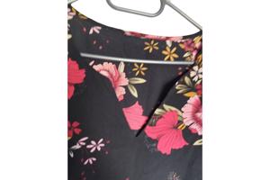 zomerjurk bloemen zwart roze M