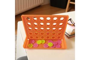 4 op een rij spel , oranje mini formaat 7,5cm x 4,5cm