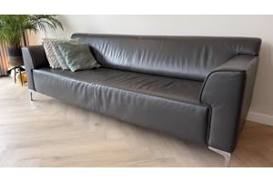 Bankstel Leer Montel - 3,5 zits, antraciet