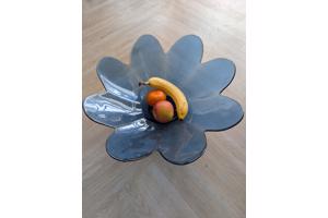 Blauwe glazen fruitschaal