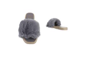 Givana Fluffy muiltjes - slippers grijs 38