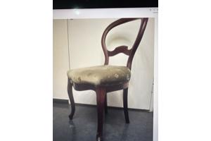 Mahonie houten rond eettafel met 4 stoelen