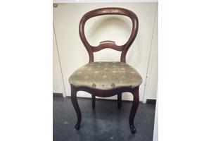 Mahonie houten rond eettafel met 4 stoelen