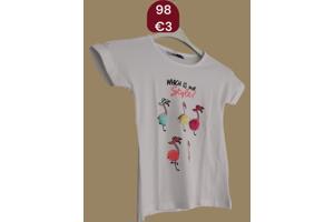 Glo-Story t-shirt flamingo's wit 98