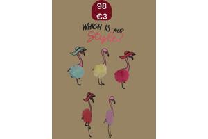 Glo-Story t-shirt flamingo's wit 98