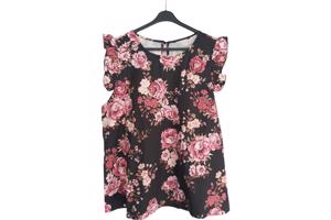 mouwloos luchtig shirt bloemen L