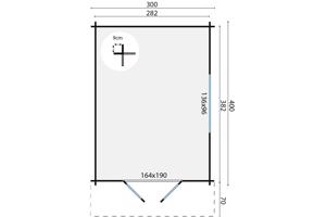 Blokhut - Tuinhuis Pamplona | 34 mm | vuren onbehandeld