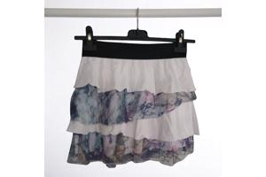 Mini rok met laagjes van kant wit S/M