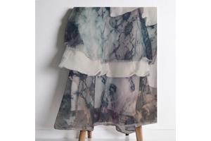 Mini rok met laagjes van kant wit S/M