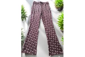 Bruine flair broek halve maantjes S/36