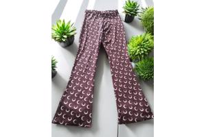 Bruine flair broek halve maantjes S/36