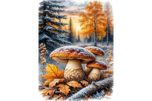 50x40cm Diamond Painting herfst paddestoelen (vierkant) nr 3