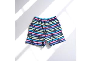 Zwembroek - short meerkleurig met palmbomen S