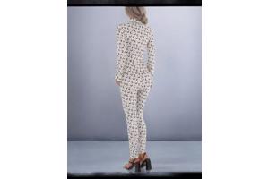 White icy - stretchy - jumpsuit - cream - voorrits L