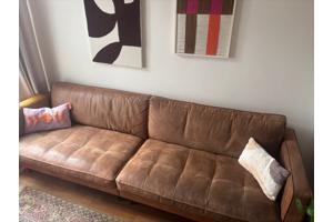 Bruin / Congac leren bank