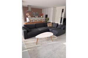 Donkergrijze hoekbank 270cm * 180cm