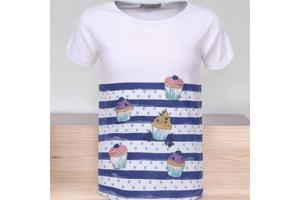 Glo-Story t-shirt cupcakes blauw 104