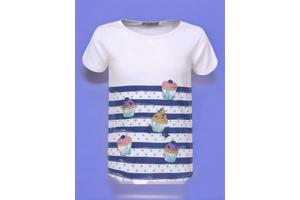 Glo-Story t-shirt cupcakes blauw 104