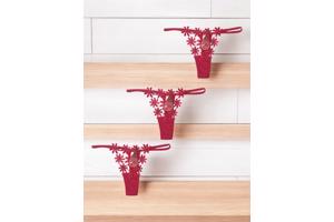 3x Hana strings rood sterretjes one size