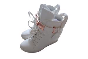 Lucky Shoes sleehak schoenen slotjes wit rose 37