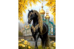 50x40cm Diamond Painting paard paleis (vierkant) nr 60