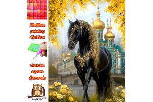 50x40cm Diamond Painting paard paleis (vierkant) nr 60
