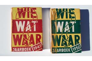 32 boeken WIE WAT WAAR 1947 - 1984