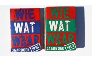 32 boeken WIE WAT WAAR 1947 - 1984